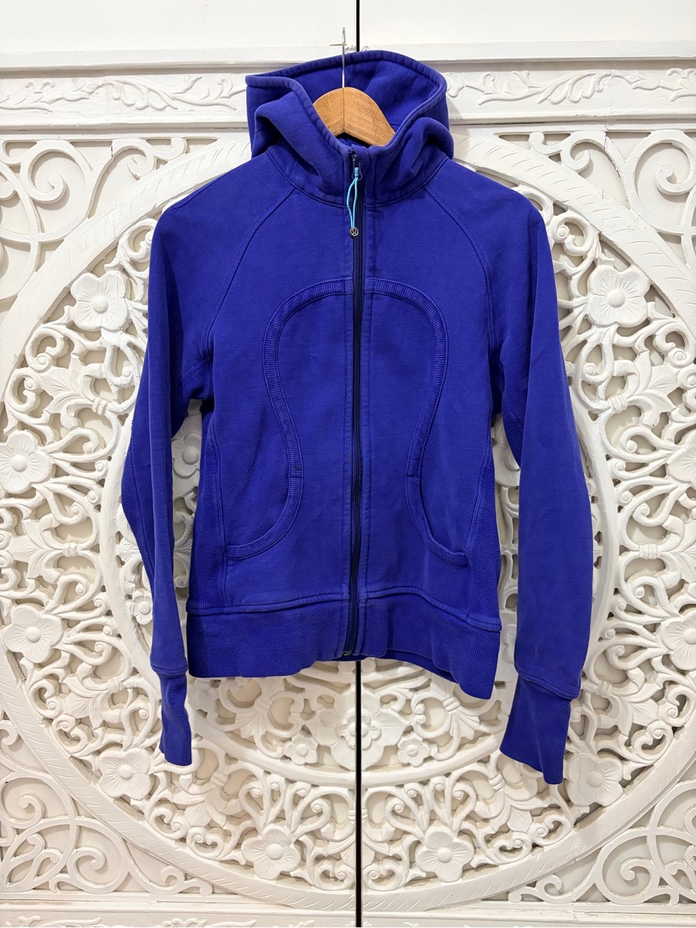 Lululemon Purple Full Zip Scuba Hoodie Size 8 Logo Hood